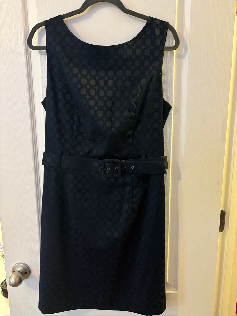Banana Republic Classic Sleeveless Belted Sheath Dress - Navy